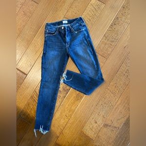 Mother Looker Ankle Fray Jeans Size 28